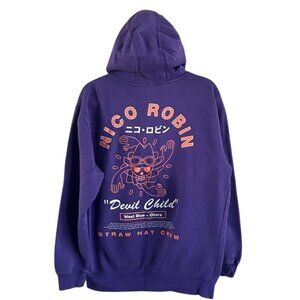One Piece Nico Robin Purple Graphic Hoodie Anime Ripple Junction Sz Medium